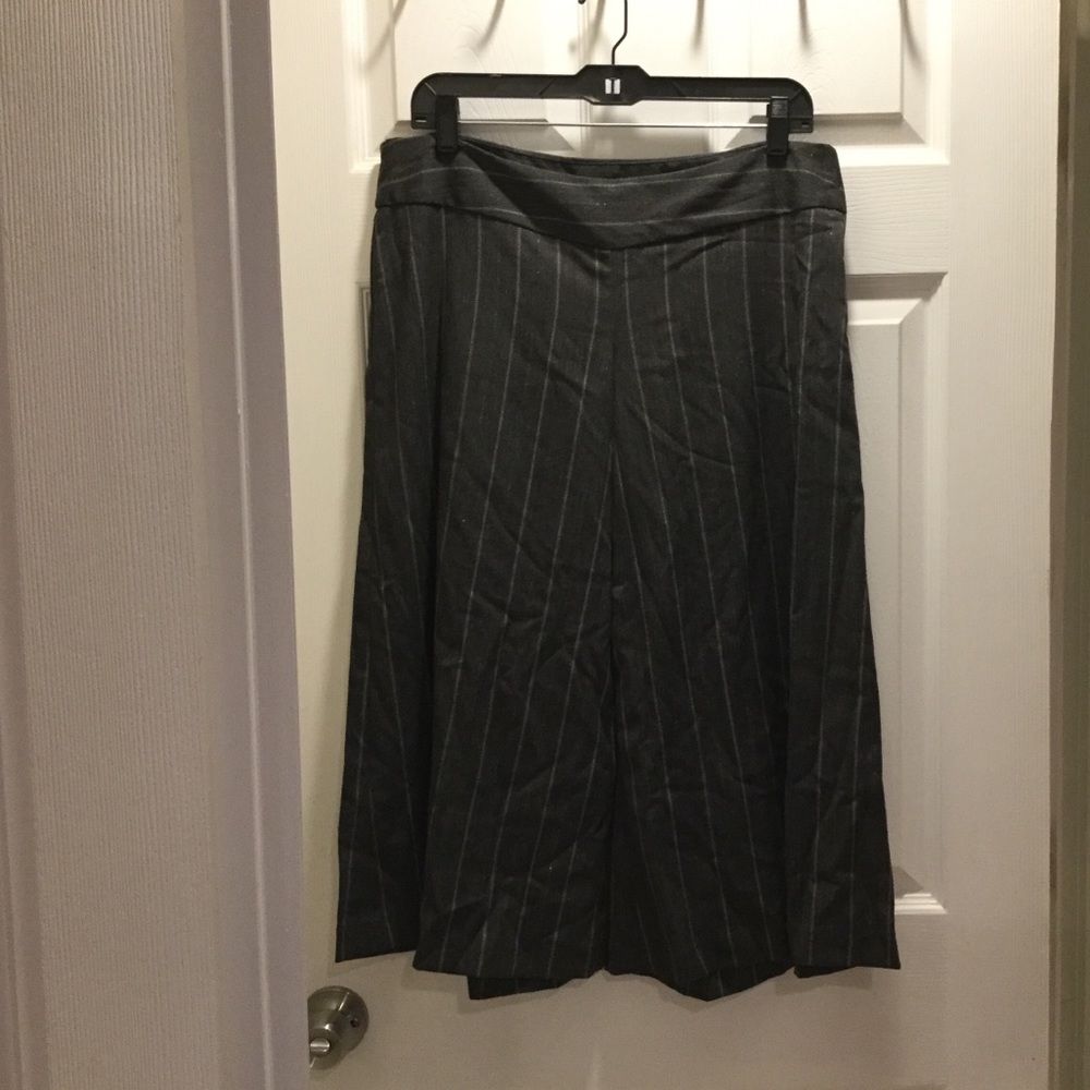 Dark Gray with Pinstripes Galoucho Capri Pants